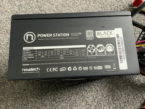 NovaTech Power Station 1000v2 PC 1000 Watt Power Supply. Twin PCIe connectors. - Picture 2 of 8