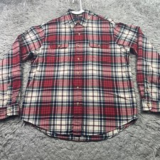 Polo Ralph Lauren Button Down Shirt Men's Large Red Plaid Long Sleeve Pockets