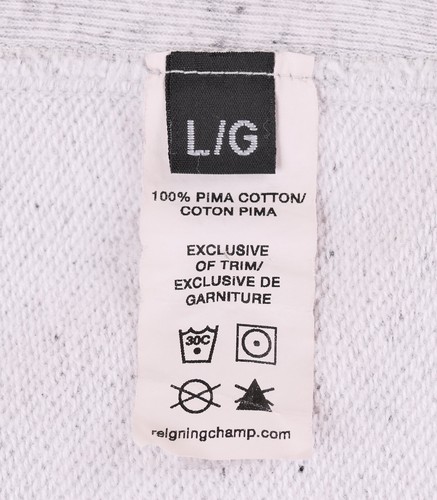 Sudadera con Capucha Pullover Reigning Champ Suave Blanca Manchada Algodón Pima Cremallera L - Imagen 8 de 8