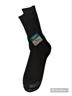 Vintage Marco Polo 80% Orlon Mens Casual Crew Socks Black Fluffy Size 10-13