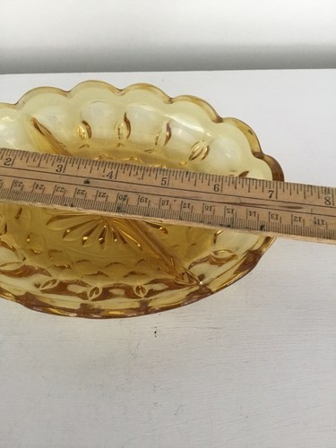 Vintage Anchor Hocking Amber Fairfield Gold Oval Divided Candy/relish Dish - Picture 5 of 5