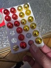 Vintage Lot 19 Glass Ball Christmas Ornament Red And Gold Small Feather Tree — photo 9