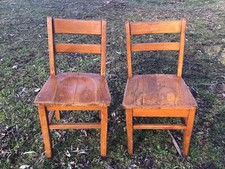 Antique Oak Kindergarten Chairs From Calumet Township Lake County, In