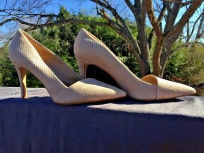 Vince Camuto Serpent Lézard Imprimé Talons Aiguille Cuir Chaussures Femmes Sz 10 - Photo 1/4