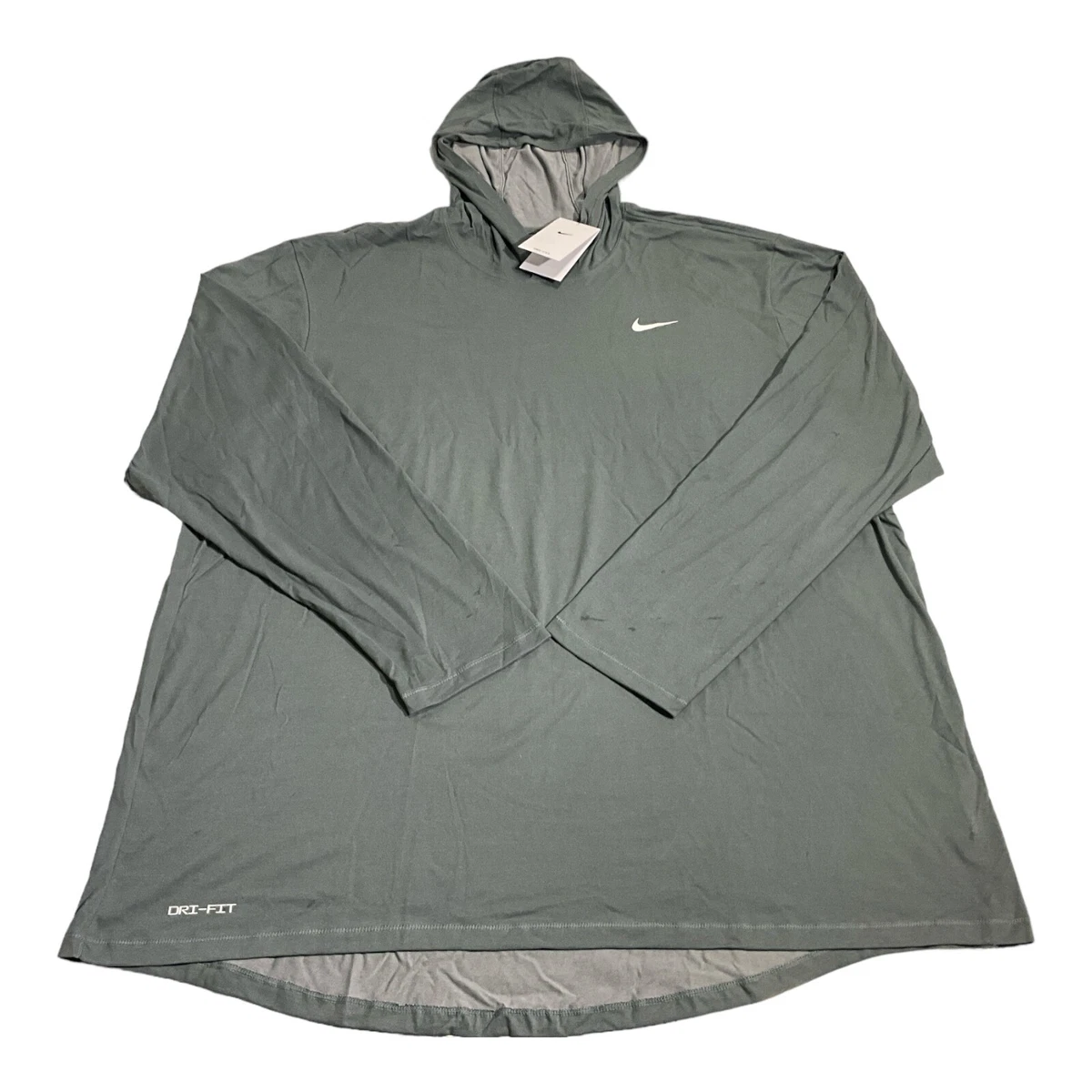 Nike Mens Dry Long Sleeve Hooded Tee Dark Grey Heather CJ1696 063