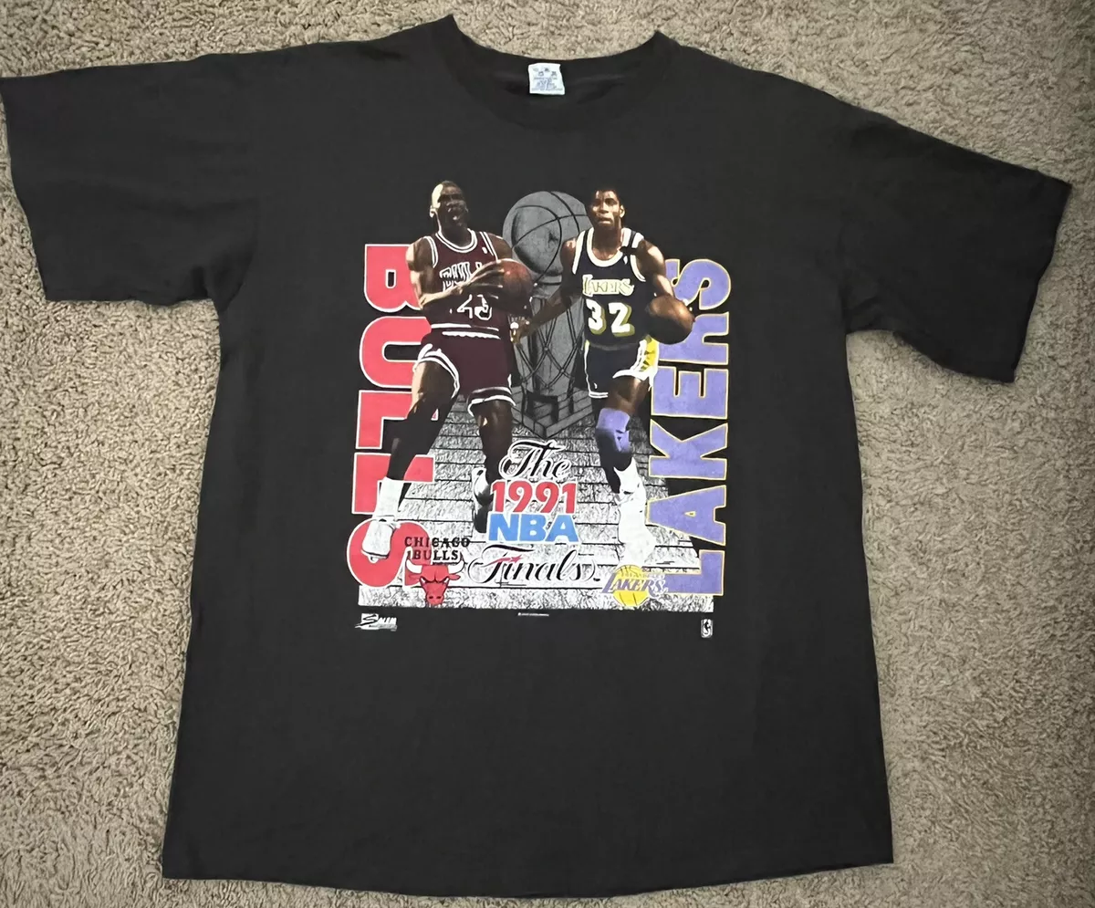 Vintage 1991 NBA Finals Bulls Lakers Michael Jordan Magic Johnson SALEM XL