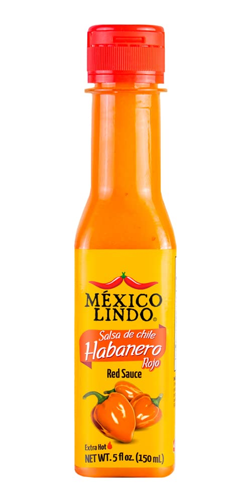 MEXICO LINDO Red Habanero Hot Sauce, Real Red Habanero Chili Pepper