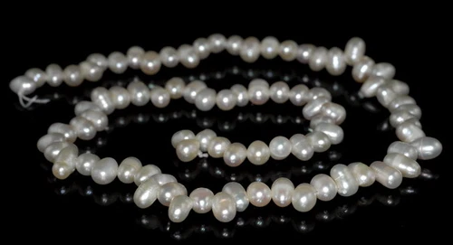 8X5-5X4MM MILKY WHITE NATURAL PEARL GEMSTONE GRADE A POTATO LOOSE BEADS 14.5inch - Picture 4 of 4
