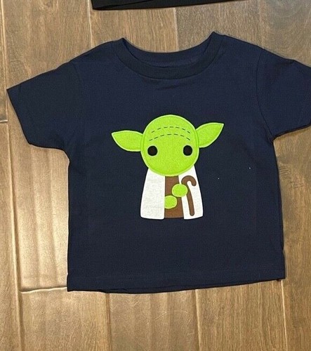 Mi Cielo Kids Felt DarthVader Leia C3PO Yoda Storm Star Wars Shirt 18m 2 3 4 5/6 - Picture 5 of 6