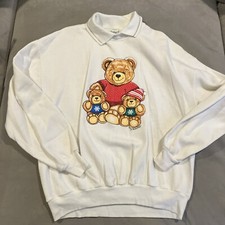 Vintage - Gopher Sport - Teddy Bears - Grandma Chic - Collared Sweatshirt - XL