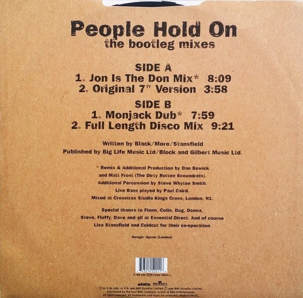 LISA STANSFIELD VS DIRTY ROTTEN SCOUNDREL - PEOPLE HOLD ON - 12” VINYL RECORD DJ Foto 2 de 4