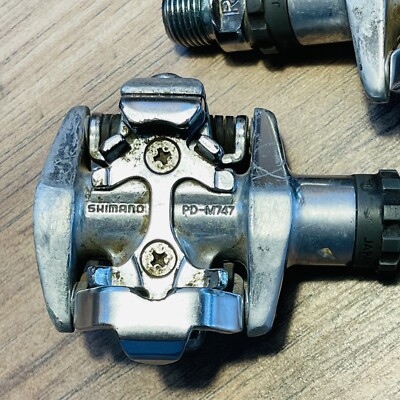 Shimano PD-M747 Clipless Mountain Bike Pedals No Cleats | eBay