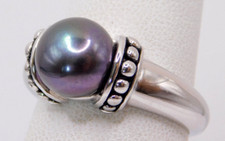Honora Sterling 10mm Gray Freshwater Cultured Pearl Pallini Ring Sz 8