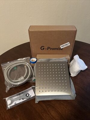 G-Promise Metal Dual Square Shower Head Combo | 8'' Rain Shower Head New Open Box