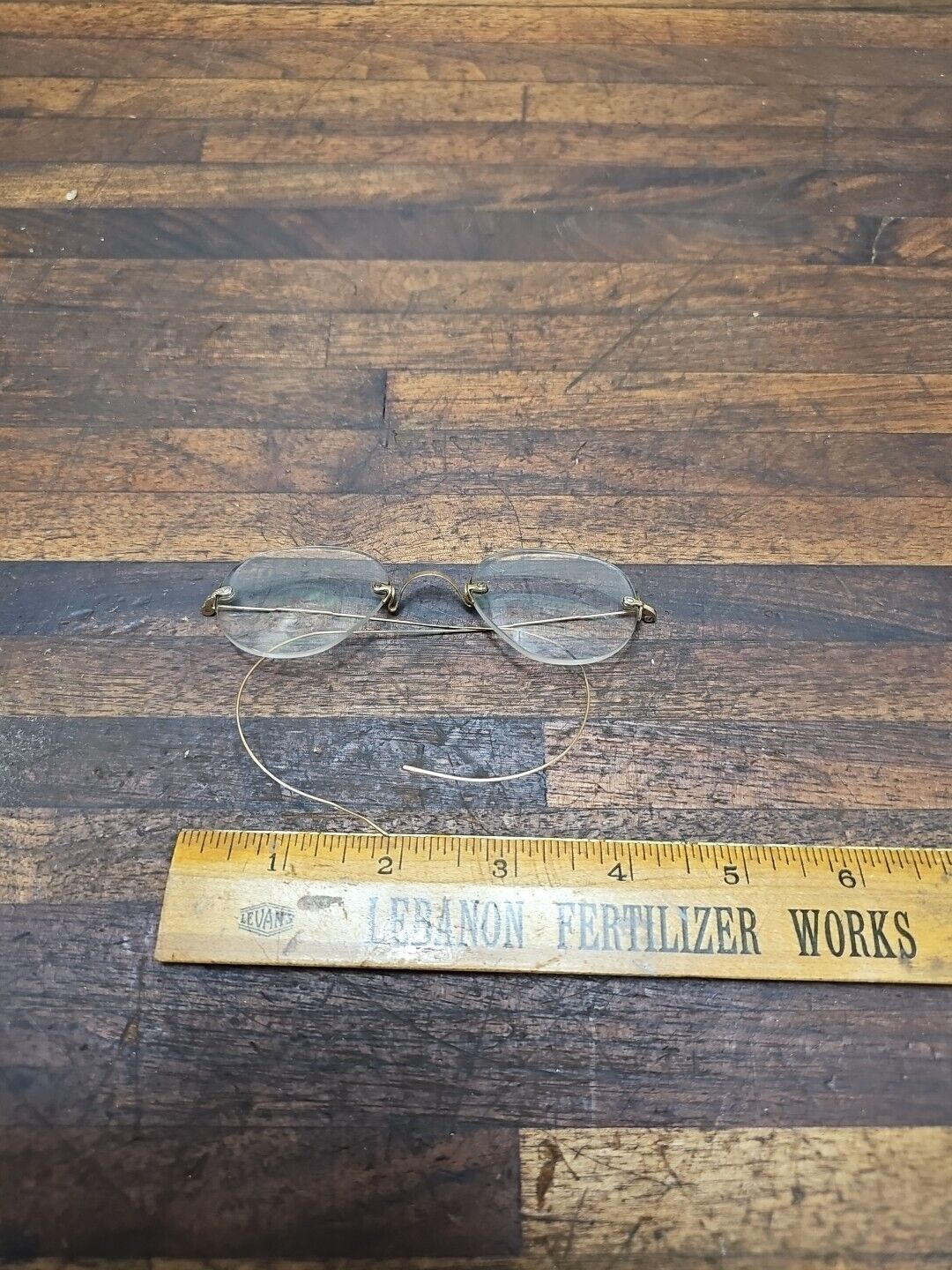 K254- Antique 14k Yellow Gold Eye Glasses - image 6