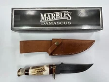 SALE!! MARBLE'S DAMASCUS KNIFE MR-804 WITH SHEATH NEW IN BOX