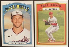 (20) 2021 TOPPS HERITAGE TREA TURNER BASE IN ACTION #183 #184 NATIONALS
