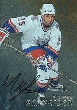 Mathieu Schneider autographed Hockey Card (New York Rangers) 1998 BAP #239