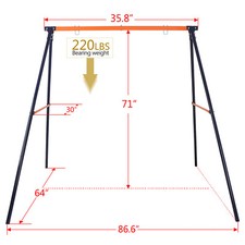 Yellow Powder-Coat Painted Steel-Tube Frame Max Load 220LBS Weather Resistant