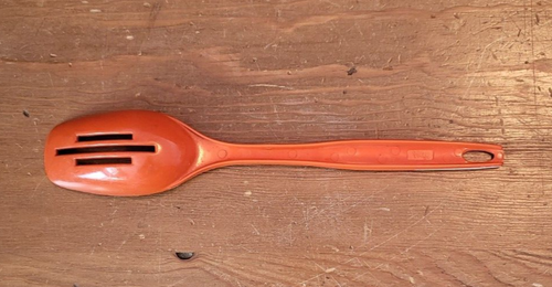 Vintage Foley Orange Nylon Plastic Serving Slotted Spoon Kitchen Utensil - Picture 3 of 5
