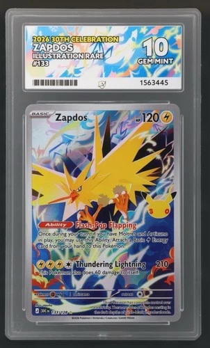 Zapdos 2026 30th Celebration 133/128 Illustration Rare Holo ENG ACE 10