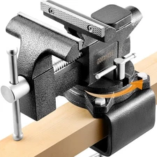 Updated 2-In-1 Bench Vise or Table Vise 4.5 Inch, Clamp Vice for Workbench Const