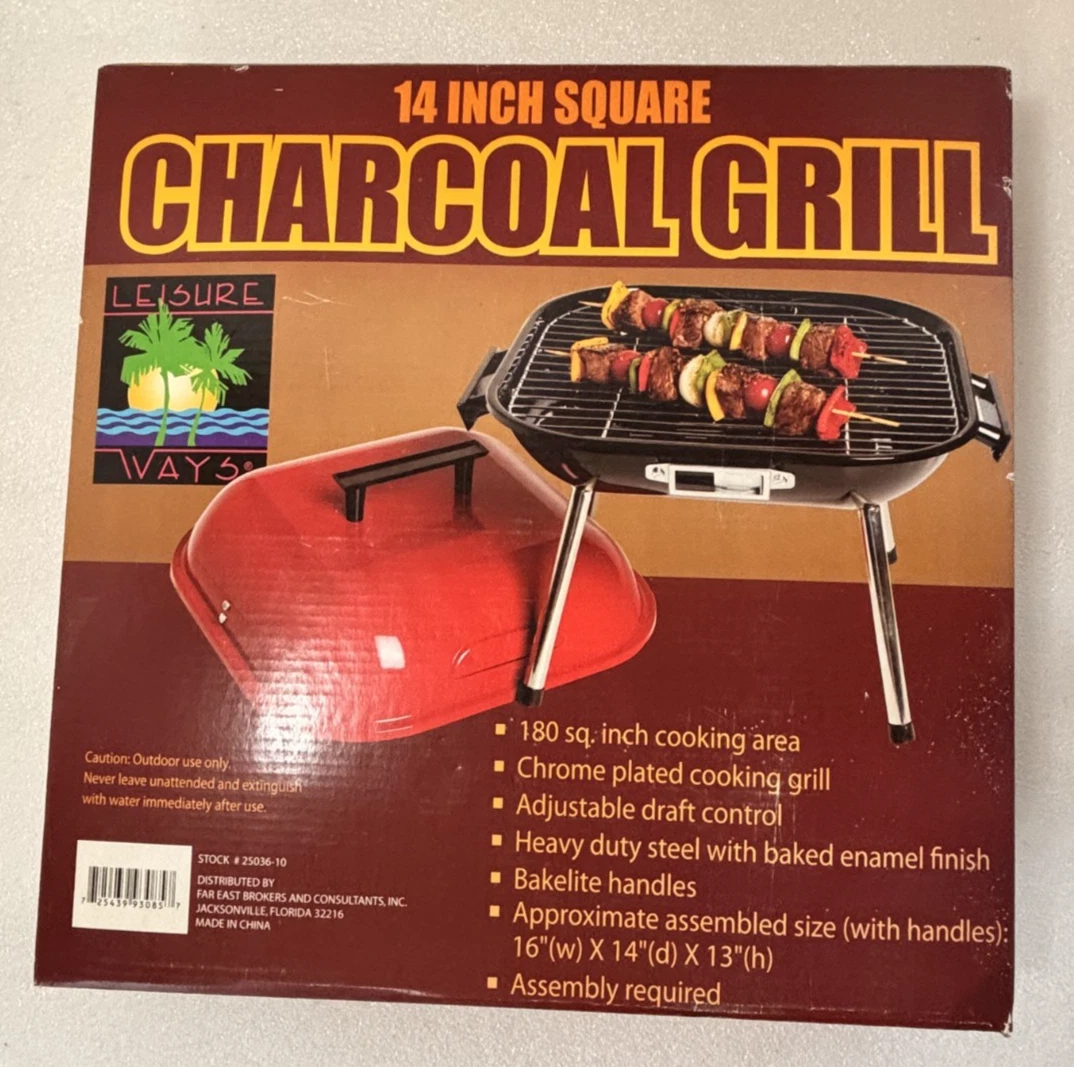 Leisure Ways Portable Charcoal Grill 16" x 14" x 13" New in Box
Opens in a new window or tab