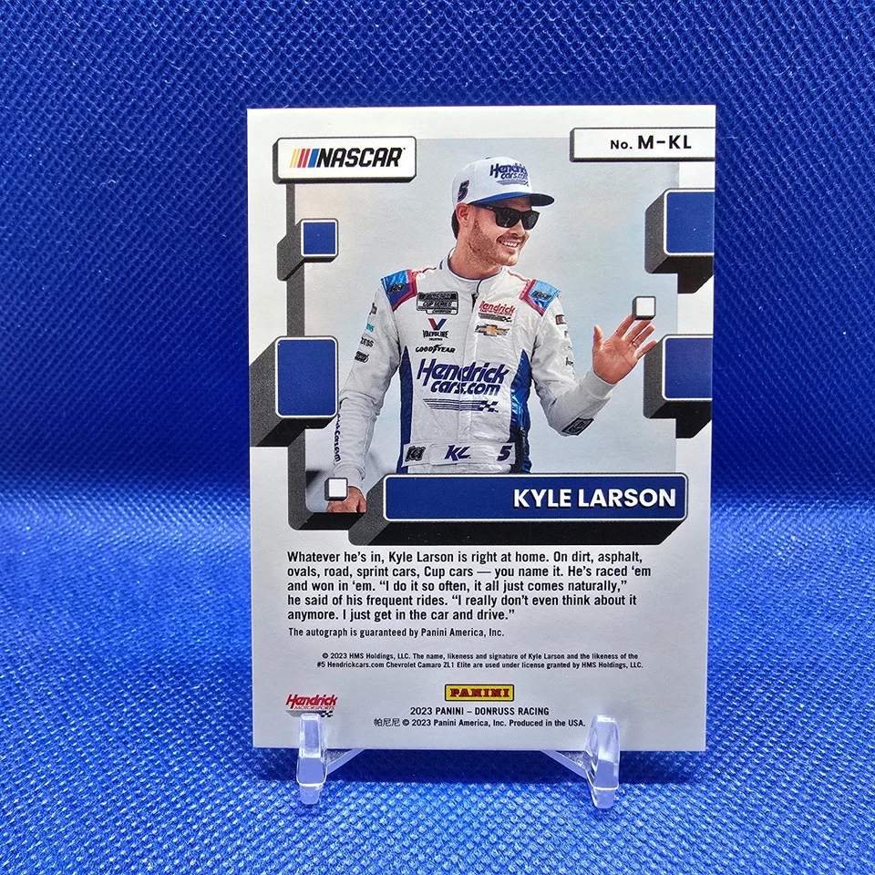 2023 Panini Donruss Racing Kyle Larson Monikers Auto /49 - Image 2 of 2