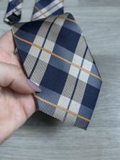 Vintage Blue Formal Plaid Tartan Necktie