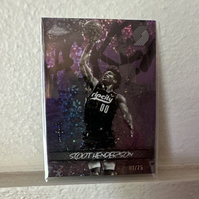 Scoot Henderson 2025-26 Topps Chrome Cactus Jack Blazers #JU-21 /75 Purple