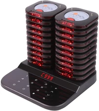 AGJ Restaurant Pager System Touch Keyboard Wireless Calling System 20 Pagers Bee