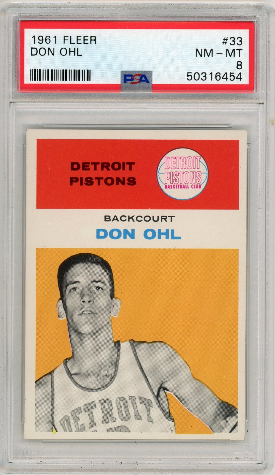 1961 Fleer #33 Don Ohl PSA 8