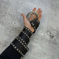 Vintage NANNI Leather Metal Studded Belt Y2K Size 90