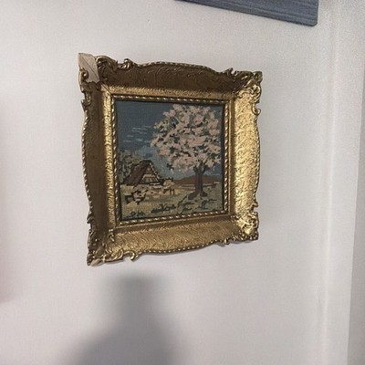Vintage Hand Stitched Needlepoint Tapestry 