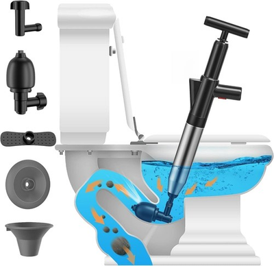 #ad Toilet Plunger High Pressure Toilet Snake Clog Remover Heavy Duty Air Drain $38.47