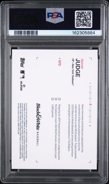 AARON JUDGE PSA 10 - 2025 Topps Black And White #72 YANKEES view 2