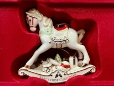 2025 Baby's First Christmas Ornament by Lenox “Vintage Rocking Horse” 897136