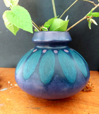 KMK Kupfermühle Viola Vase in Blau und Lila - 70er WGP Keramikvase