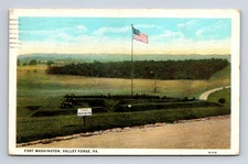 1922 Lake Champlain from Battery Cannons Fort Ticonderoga NY WB Postcard