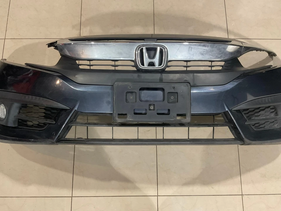 Front Bumper Cover W/Upper Grille Grey 2016 2017 Honda Accord Sedan OEM - Image 4 of 4