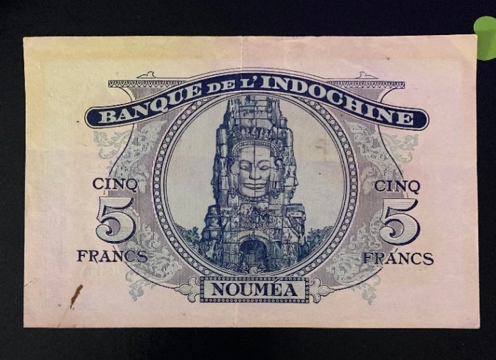 New Caledonia 5 Francs Banknote (1944) - Image 2 of 2