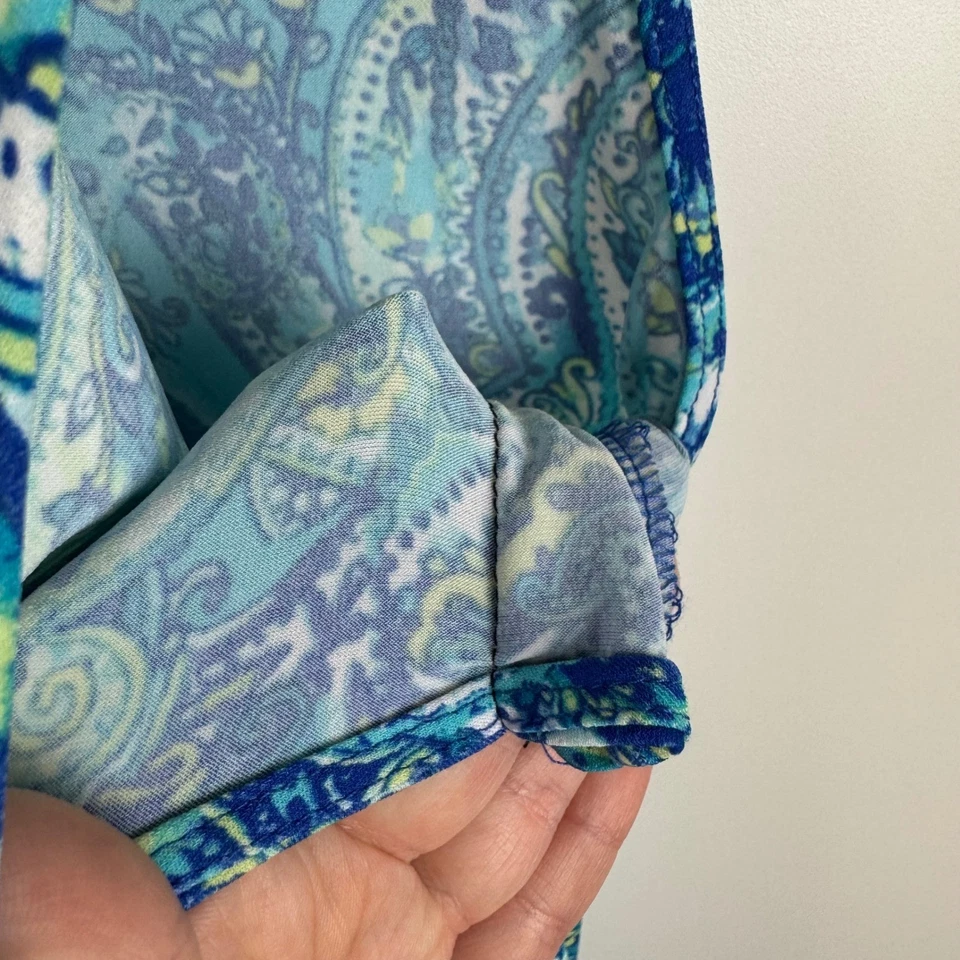 Vestido midi Susan Graver cachemir talla 1X tejido líquido resort crucero vacaciones playa Foto 4 de 4