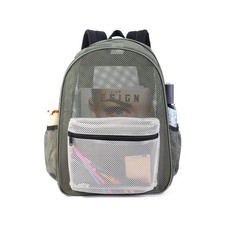 Heavy Duty Mesh Backpack, See Through Back pack, Color-blocked ... FAST USA SHIP