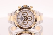 Rolex Daytona 18k Yellow Gold & Stainless Steel White Dial 116523 B&P 2014