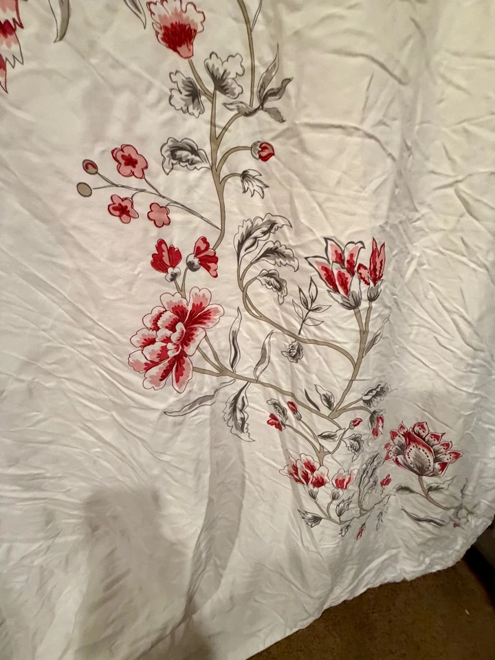 IKEA Rodbinka Queen Duvet Cover White Red Floral Cottagecore Bedding - Image 3 of 4