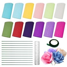 Carta Crespa 12 Rotoli 10 * 250cm Carta Crespa Colorata Carta Velina Col