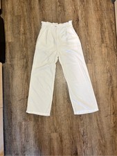 Waist Wide-Leg Trousers in White size M 0080 