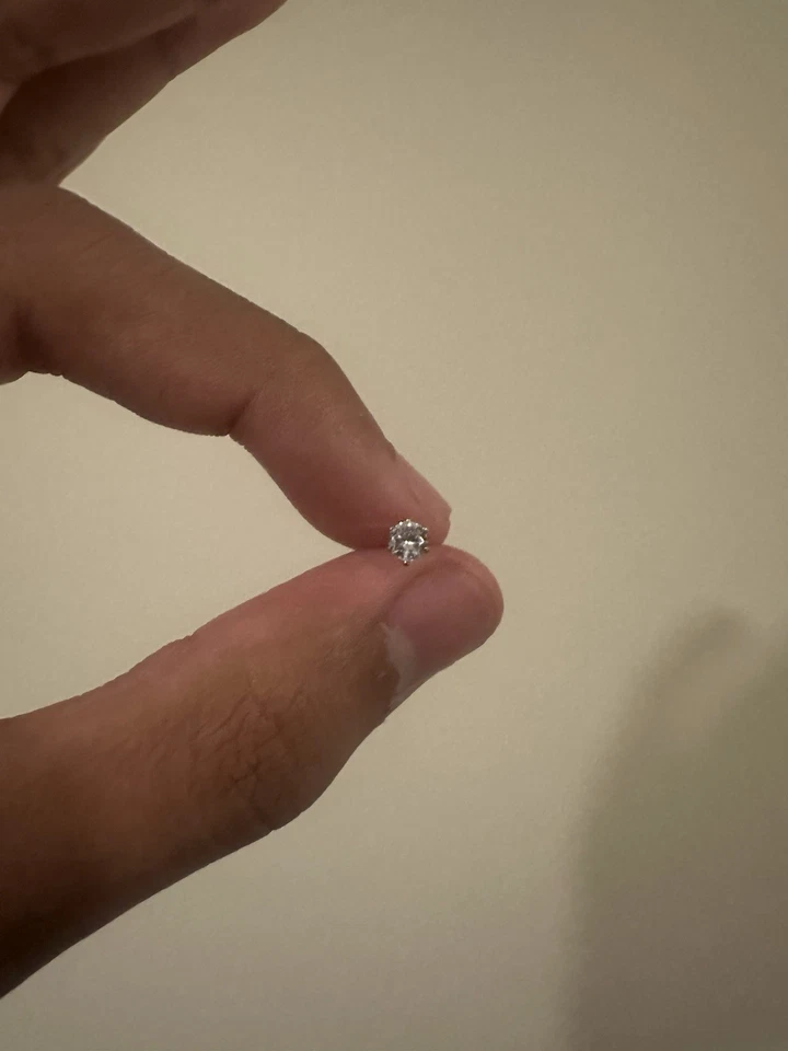 Natural Diamond Pierced Earrings, 0.5ct White Gold - Image 3 of 4