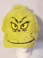 NWT The Grinch Hat Cap Adjustable Dr Suess MJC International Fuzzy Baseball Cap