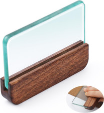 Glass Slicker for Burnishing Leather with Walnut Handle Glass Leather Edge Burni